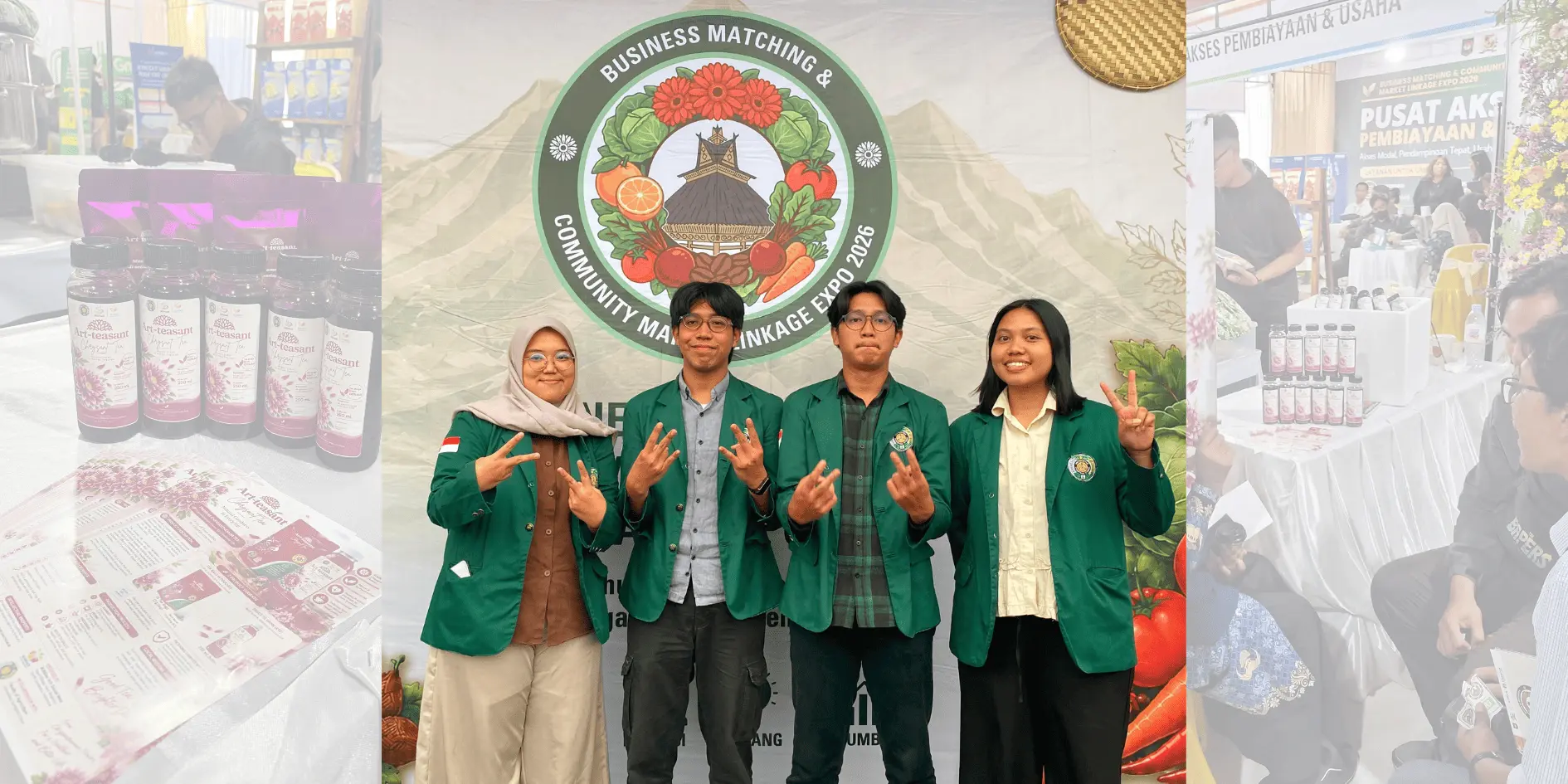 Teh Bunga Krisan Hasil Penelitian Faperta USU Diperkenalkan pada Business Matching and Community Market Linkage Expo 2026